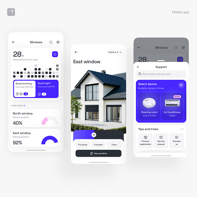 Smart Home App ai branding calendar charts clean design iot mobile schedule smarthome ui user interface ux windows