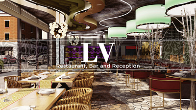 LV Restaurant, Bar and Reception | Interior Design 3d design 3d modelling 3d visualisation 3d visualization bar concept bar design cafe concept cafe design commercial interior hospitality design interior architecture interior design office design reception concept reception design restaurant concept restaurant design sketchup vray