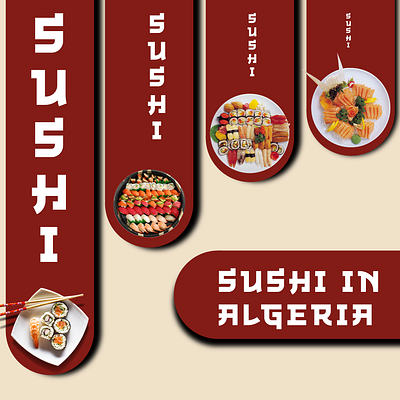 Sushi Promotion - "Sushi in Algeria" graphic design restaurant promotion