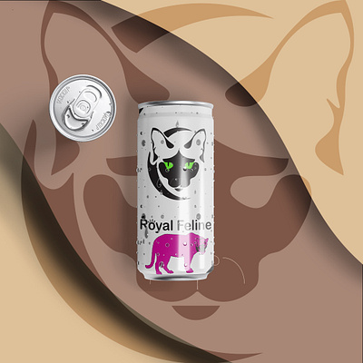 Royal Feline - Energy Drink Can Mockup royal feline