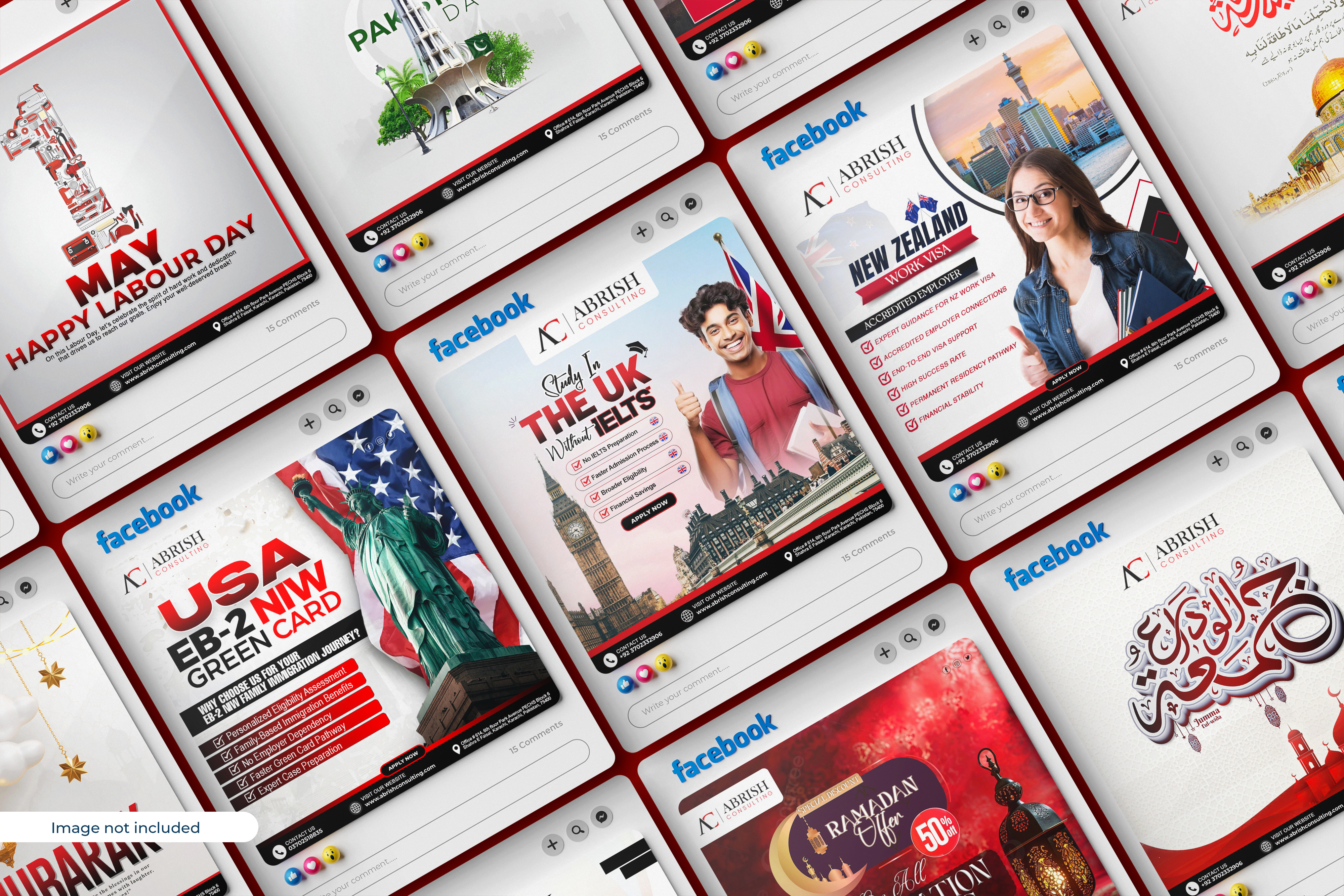 Abrish Consulting EB-2 NIW Green Card Social Media Ads Posts abrish consulting branding creative ads creative posts eb 2 niw immigration posts new zealand posts social media social media post designs uk
