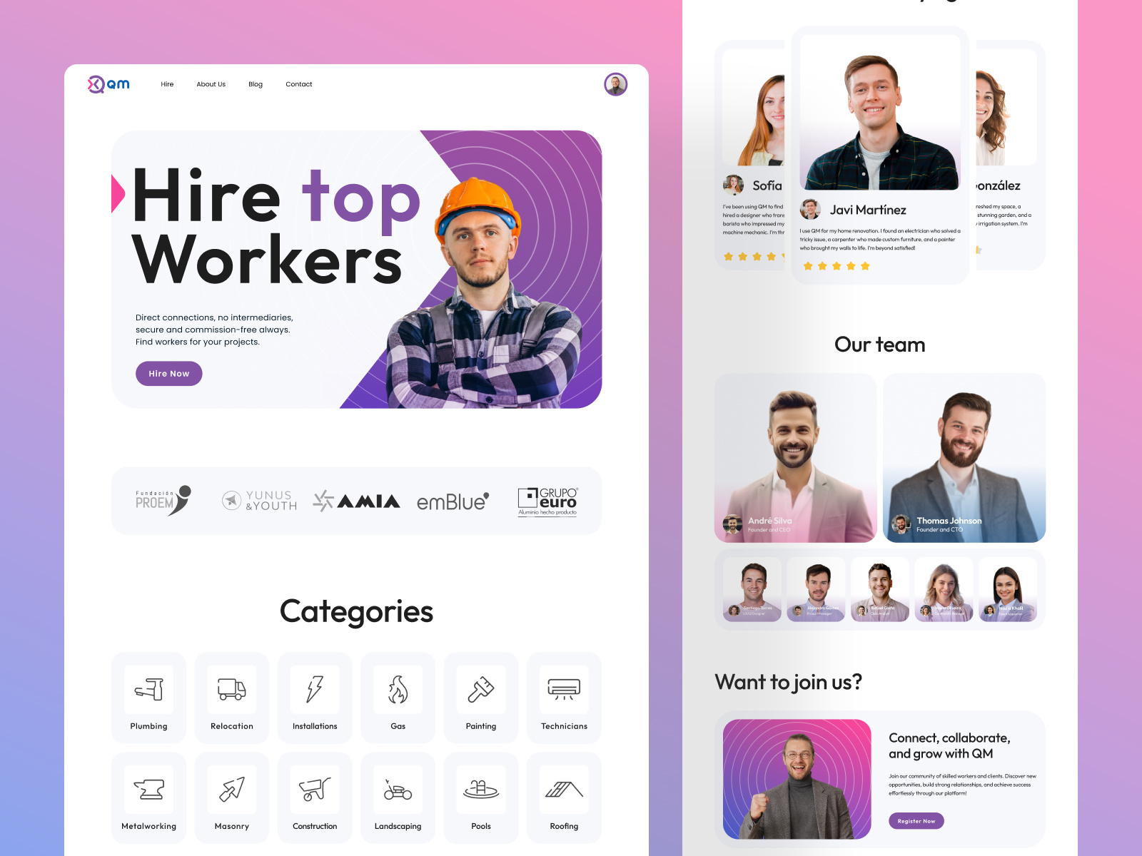 QM - Service Marketplace Platform app figma marketplace platform service market startup ui ux web