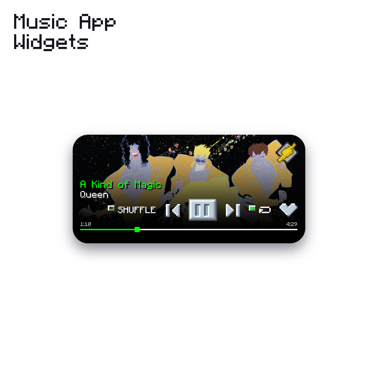 Winamp Widgets animation creative design designer graphic design ios mobil app music music app music player ui ux widget winamp