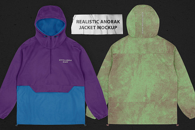 Realistic Anorak Jacket Mockup windbreaker