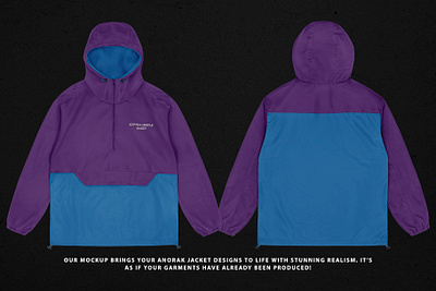 Realistic Anorak Jacket Mockup windbreaker