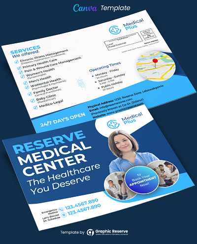 Medical & Healthcare EDDM Postcard Canva Template eddm eddm design eddm template medical medical eddm medical postcard postcard postcard design postcard template