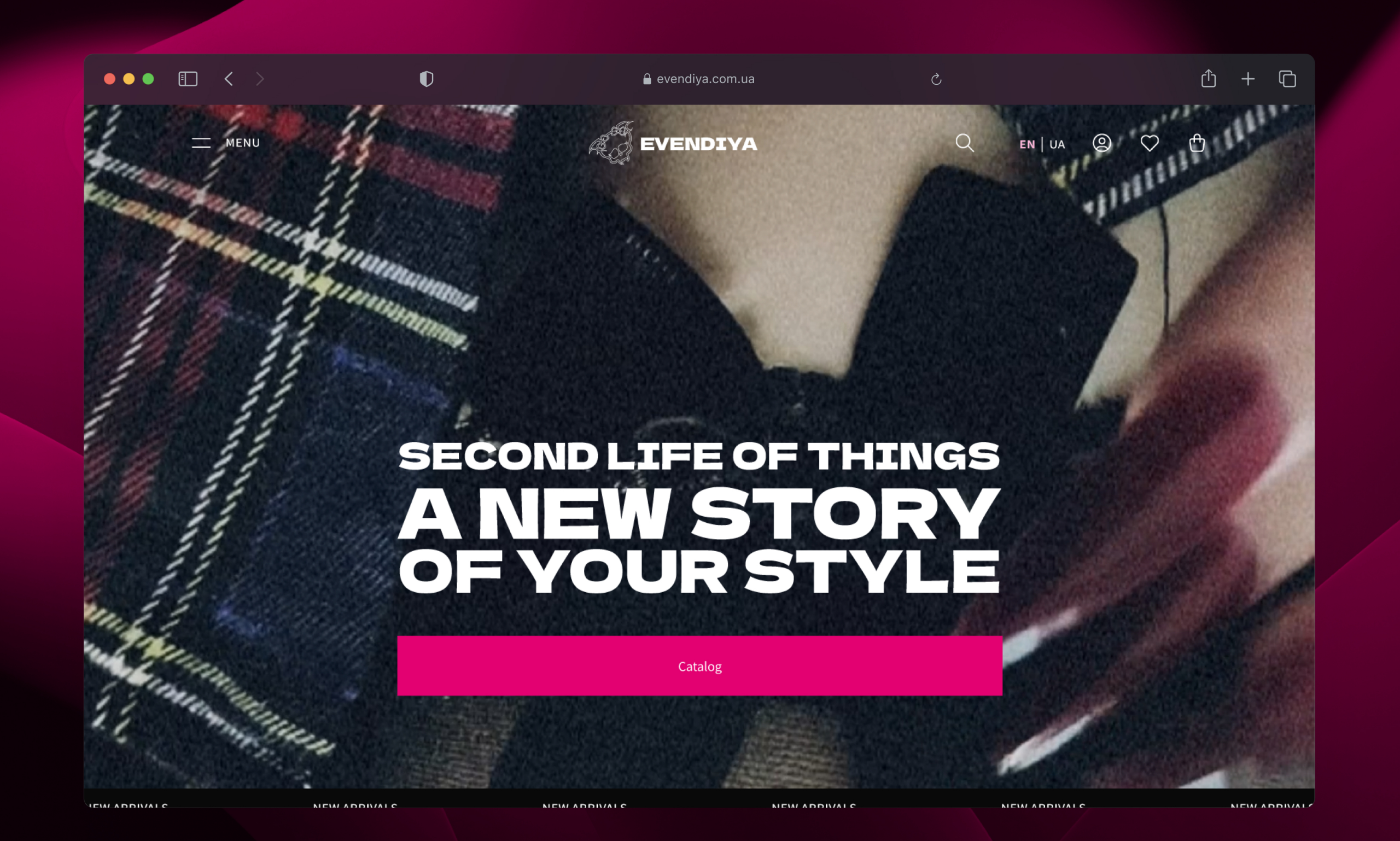 e-commerce | clothing store | main screen black brutalism clothes store design e commerce interface main screen pink ui web design website