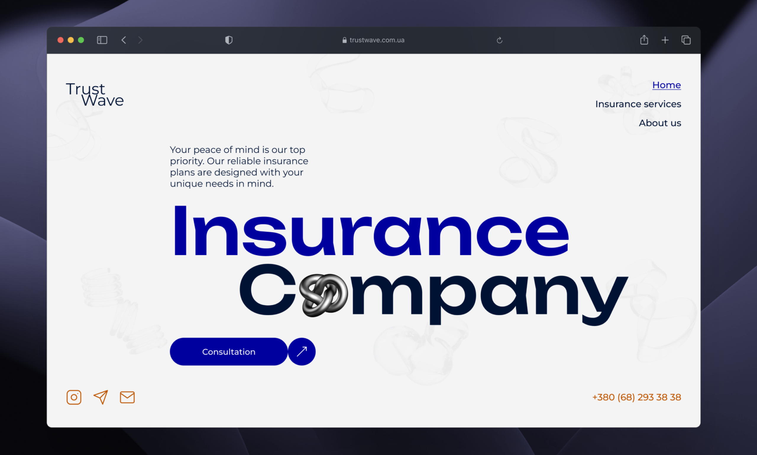 corporate website | insurance company | main screen company corporate site design insurance interface ui web design