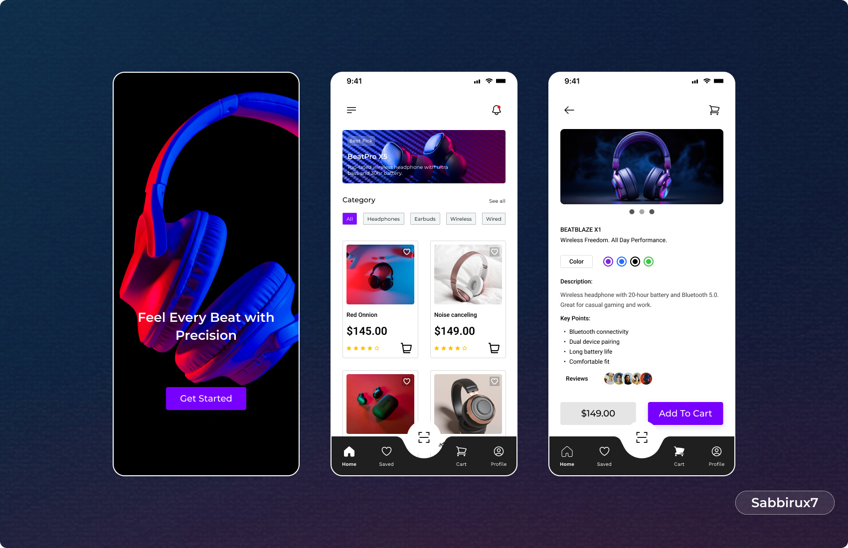 Headphone E-commerce App UI | Dark & Bold darkthemeapp ecommerceui figmadesign ui