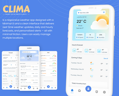 Clima - Weather Forecast App basic ui design design product design ui ux