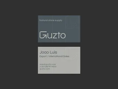 Guzto Branding – Business Card Design architecture brand identity branding branding mockup business card clean construction design elegant geometric graphic design grey logo design minimalist modern natural surfaces premium stationery design stone supplier visual identity