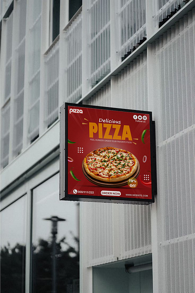 Pizza Post Design adobephotoshop branding design graphic design photoshop poster socialmedia