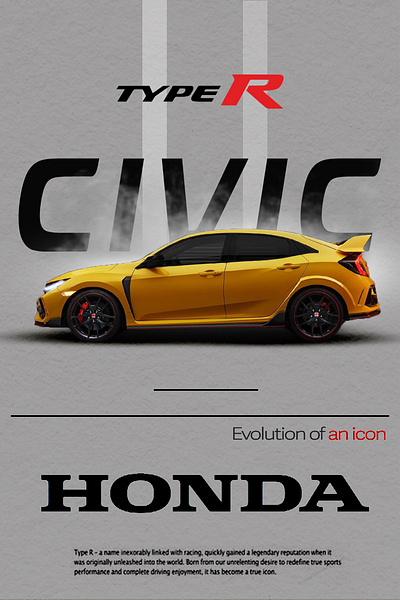 Civic TYPE R 3d adobephotoshop branding design graphic design illustration photoshop poster