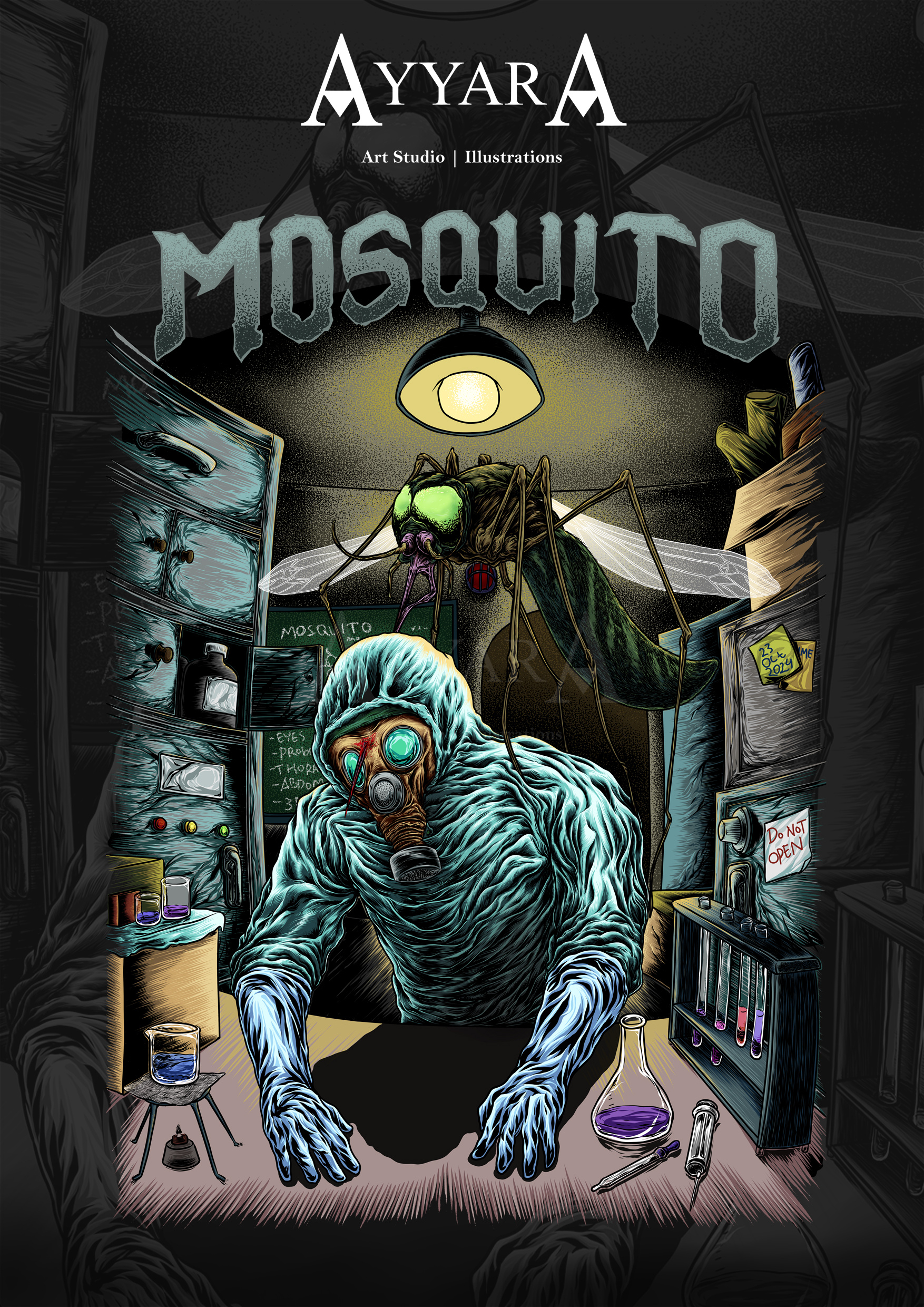 giant monster mosquito illustration apparel artwork clothes clothing cover cover art cover illustration design digital art digital cover digital illustration digital poster fan art for tshirt gore illustration illustration art monster poster art poster illustration