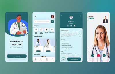 MedLink - Modern Telemedicine & Doctor app design clean ui design figma goal tracker mobile app personal finance ui ui design user interface