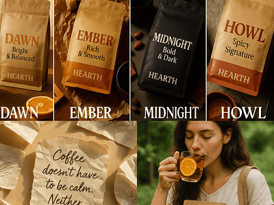 Hearth Coffee – Product Photography & Branding Design brand identity development branding coffee brand coffee branding coffee design coffee photo editing coffee product design coffee product photography coffee social media posts design graphic design illustration product photo editing product photography social media social media graphics social media marketing