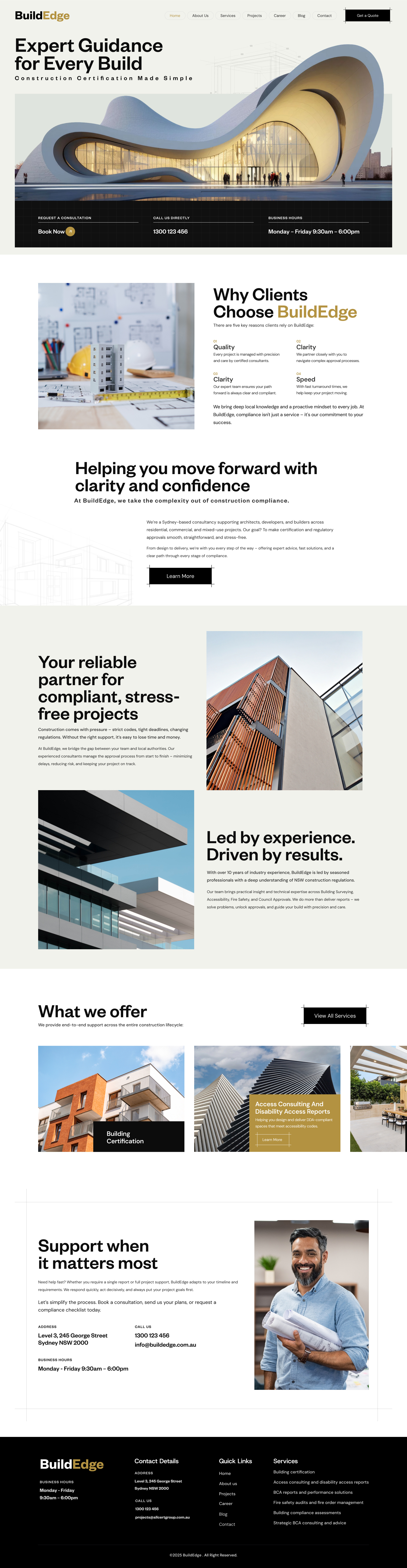 🎯 New Website Design – BuildEdge | Construction Consultancy branding design logo typography ui ux vector