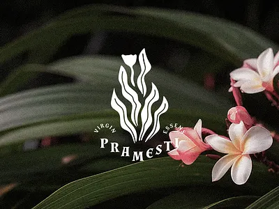 Pramesti Virgin Essens Logo aesthetic badge branding design graphic design hipster illustration logo retro tropical vintage vintage badge