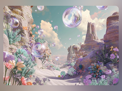 3D Bubble Bloom Desert 3d 3d art 3d art work 3d bubbles 3d design 3d fantasy 3d fantasyland 3d flowers 3d model abstract bubbles dreamscape fantasy fantasyland floral elements flowers inspiration inspire nature spheres