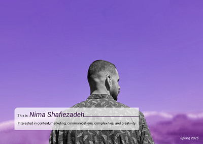 Nima Sh. - Personal visual identity branding graphic design