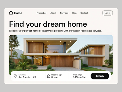 Real Estate Web Design branding construction construction website home homesection realestate realestate website ui uiux webdesign