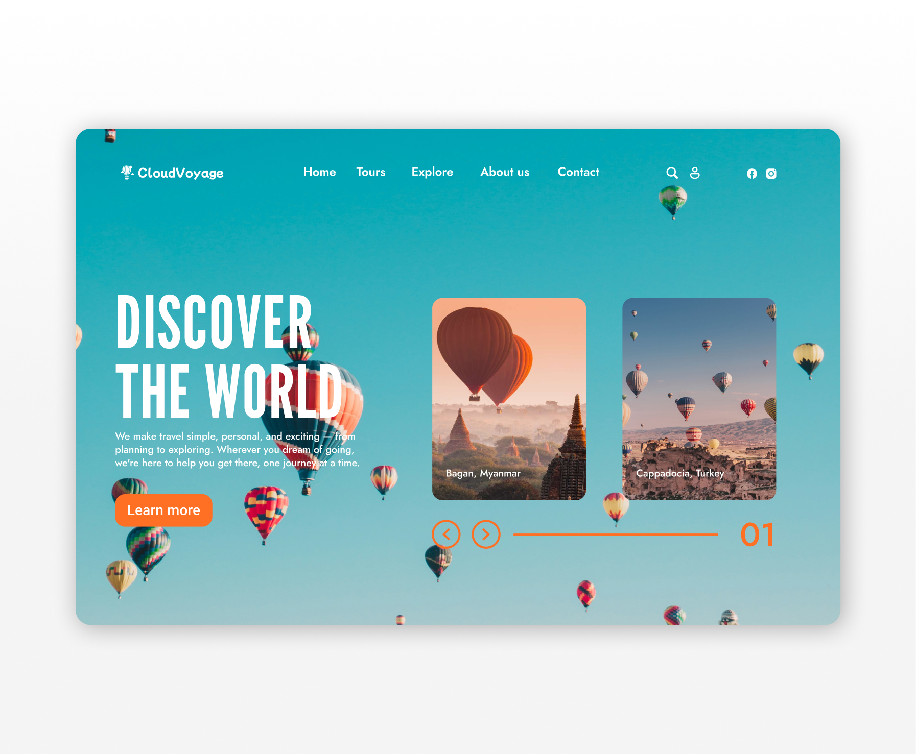 Travel landing page - UI Design app branding design interface landing page landing page design logo mobile mobile app product design splash screen summer travel travel design ui ui design ux ux design web design website