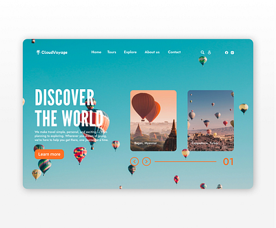 Travel landing page - UI Design app branding design interface landing page landing page design logo mobile mobile app product design splash screen summer travel travel design ui ui design ux ux design web design website