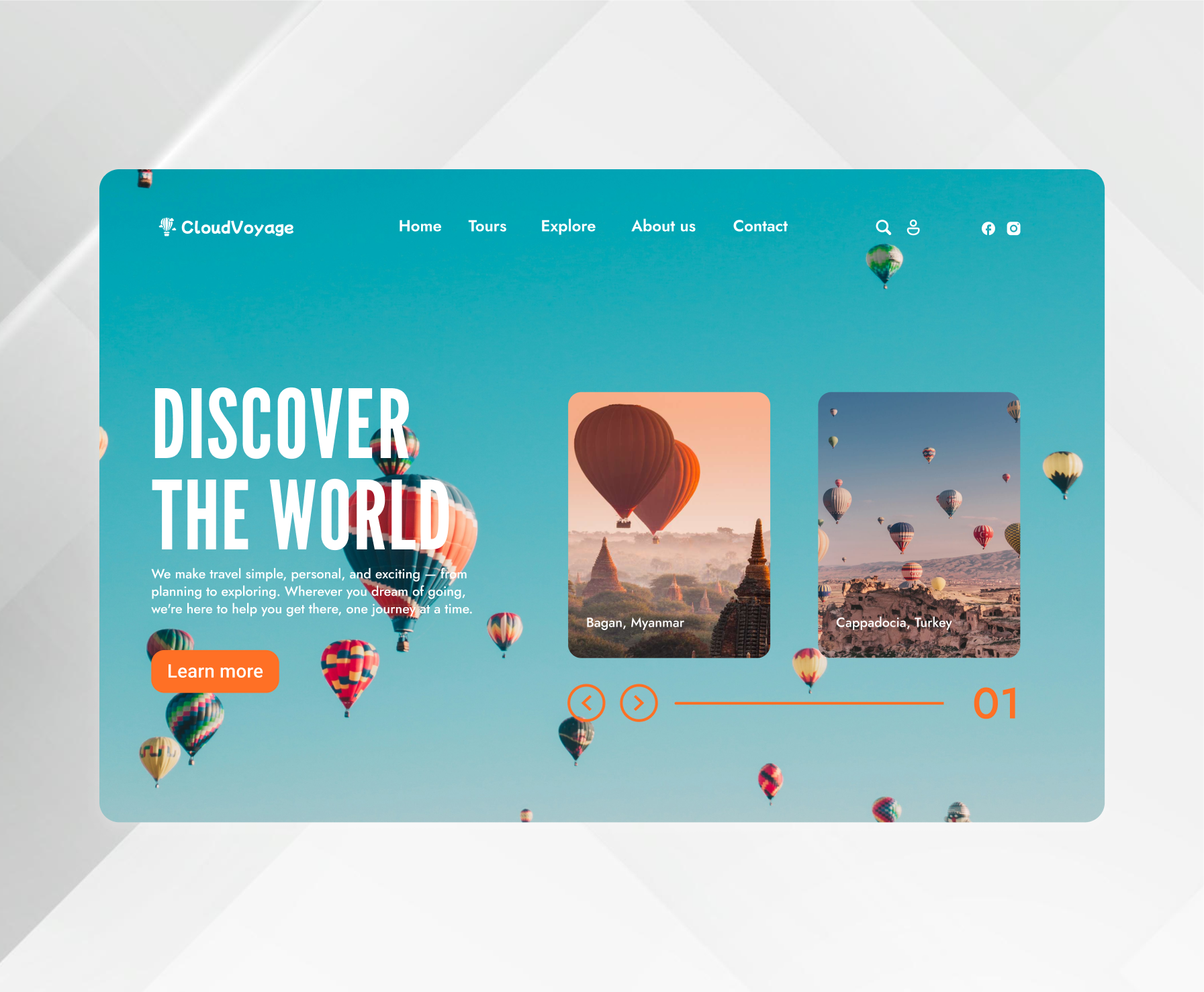 Travel landing page - UI Design app branding design interface landing page landing page design logo mobile mobile app product design splash screen summer travel travel design ui ui design ux ux design web design website