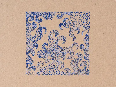 Halftone Dot Texture Experiment in Blue Ink analogprocess digitalcollage goauche graphic design halftone handmadeassets illustration painted photoshop texture texturestudy vector