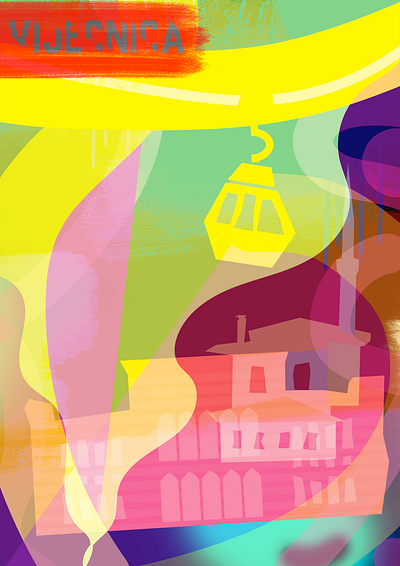 Tram Station Visuals color design graphic design illustrator layers overlay photoshop
