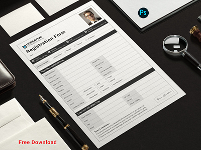 Registration Form Template agency branding business clean corporate design illustration membership form registration form simple template ui