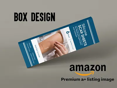 Silicone Scar Sheet Box Packaging Design amazon amazon product bandage bandage box box box design branding business business identity cardboard label design marketing package packaging paperboard product branding scar pad scar sheet scar treatment skin care