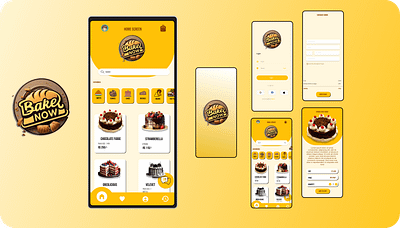 BakeNow - an aesthetic confectionery ordering app bakers app mobile ui
