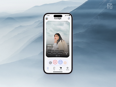 Dating App UI – Discover View cards cleandesign cleanui dailyui dating design designchallenge figmadesign girl lightmode lightui swipe ui uidesign