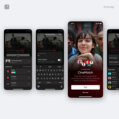 Netflix Collections + Match UI Concepts app branding clean collection design ios lists netflix product startup ui user interface ux watch