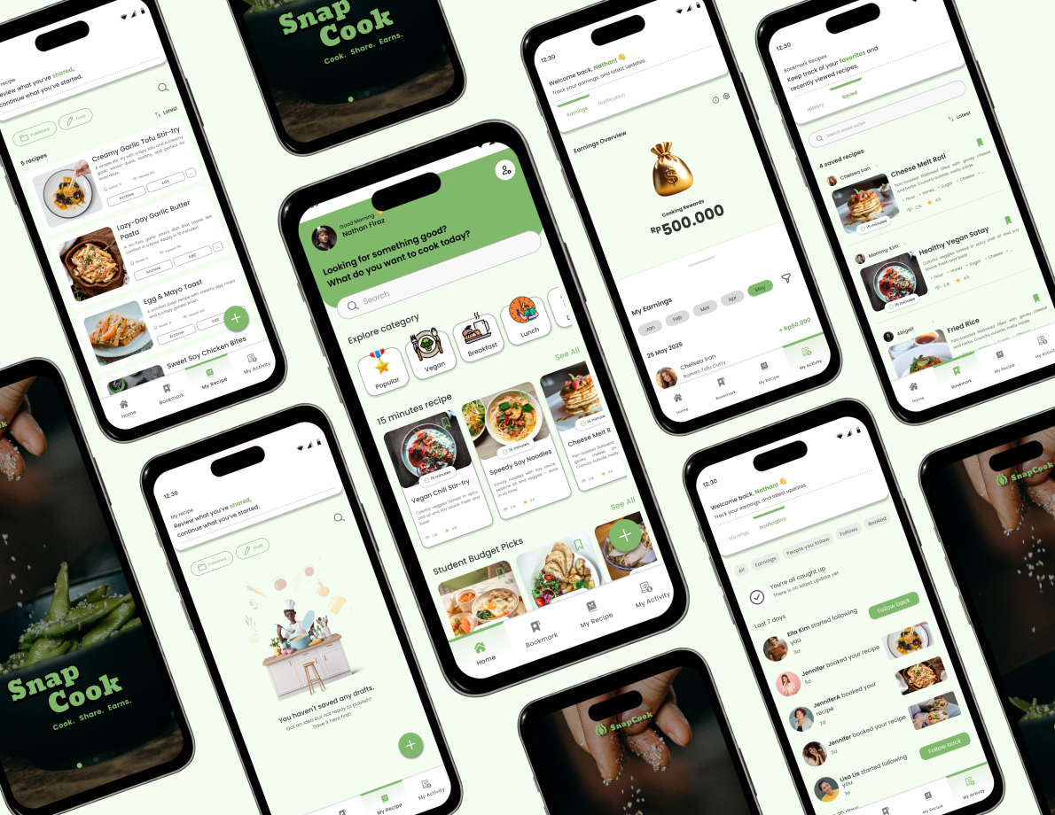 Mobile App Design - UX/UI Design branding cooking app figma mobile app mobile app design mobile design ui uiux user experience user interface ux design uxui