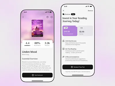 Mobile Reader iOS App Subscription app design branding clean design details page ios application ios interface mobile app product rating reader startup subscription ui ux