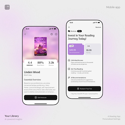 Mobile Reader iOS App Subscription app design branding clean design details page ios application ios interface mobile app product rating reader startup subscription ui ux