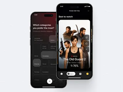 Netflix - Picked for you movies experiment bento grid clean design ios application ios interface mobile app netflix product redesign startup ui ui interface ux