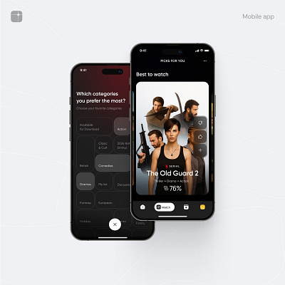 Netflix - Picked for you movies experiment bento grid clean design ios application ios interface mobile app netflix product redesign startup ui ui interface ux