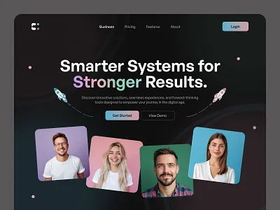 SAAS Landing Page Design branding clean dark dark theme design digital digital agency graphic design landing landing page minimal muhammad ali saas saas landing page saas website ui ux web web page website