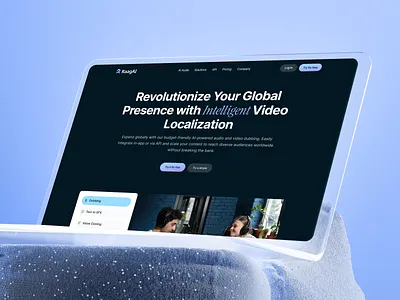 AI-Powered Video Localization Website Design | RaagAI ai ai landing page ai website artificial intelligence clean communication dark design dark website global home homepage intelligent landing localization machine learning minimal page ui video voice tool