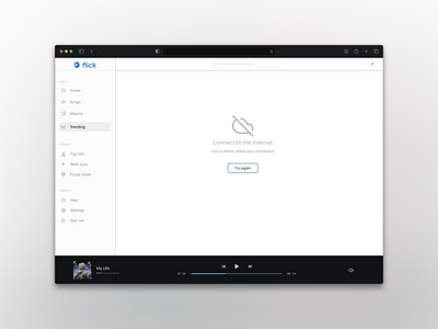 Error screen- Flick music player error music player