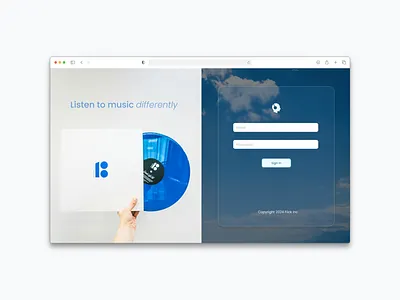 Login Screen - Flick music player `music login music player sign in