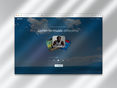 Flick music Player - Landing Page home home page home screen landing page music music player