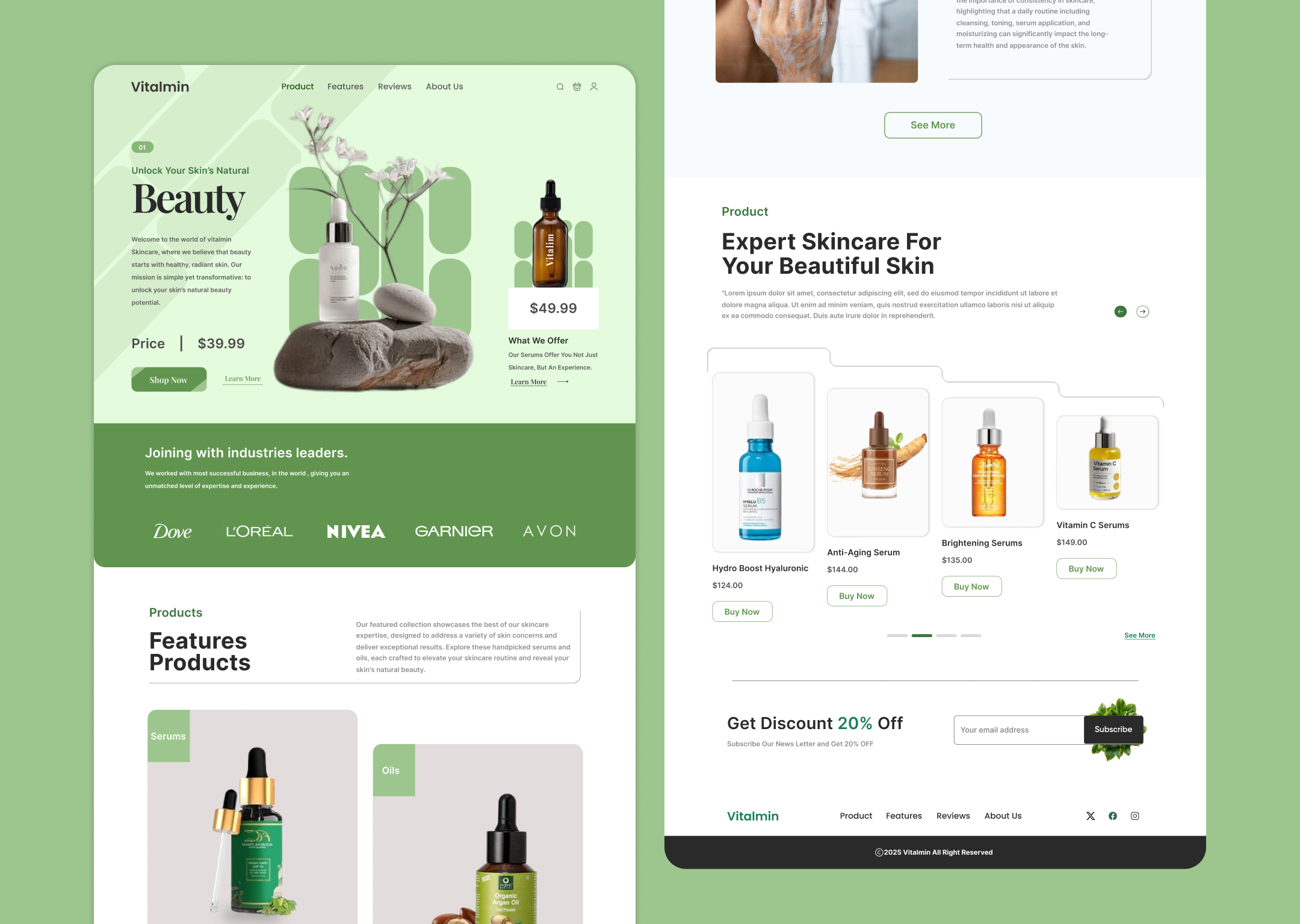 Example of Olive Oil Website Design