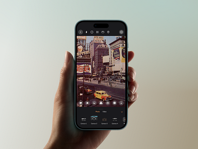 Vintage Camera UI analog app app ui camera dark graphic design gray orange photo photography pictures polaroid retro ui video vintage