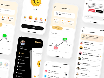 Unrelated -Mood Tracing app branding clean ui figma graphic design illustration ui