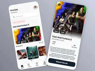 Movie app art branding design graphic design illustration logo typography ui ux