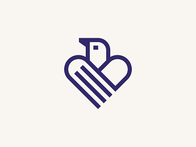 lovebird bird book branding heart logo mark symbol